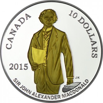 200. výročí od narození  Sira Johna A. Macdonalda, stříbro