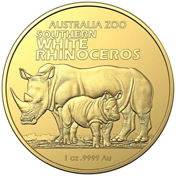 Bílý nosorožec jižní, 1 oz zlatá mince