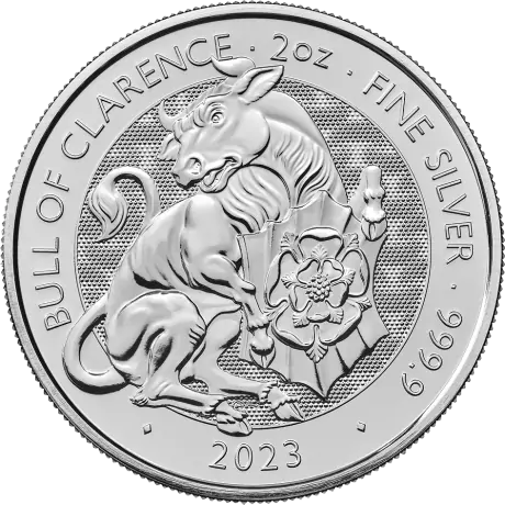 Stříbrná mince Tudorovská zvířata The Bull of Clarence 2023, 2 oz