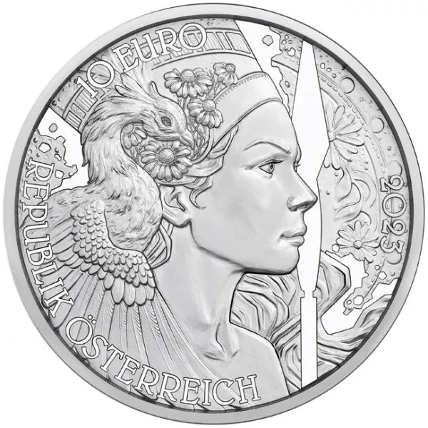 Heřmánek, stříbrná mince v blistru
