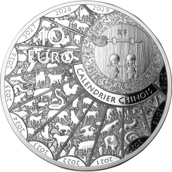 Lunární drak 2024 - Pařížská mincovna, 22 g stříbra