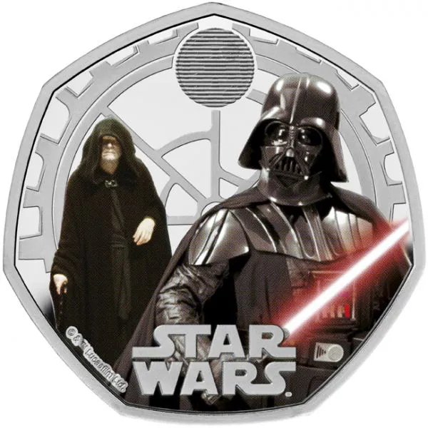 Darth Vader a císař Palpatine, 1/4 oz stříbra kolorováno