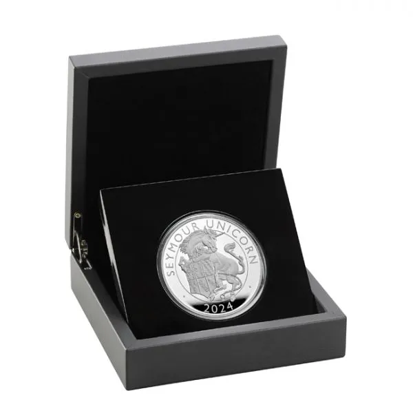 Stříbrná mince Tudorovská zvířata - Seymour Unicorn 2024, 5 oz 