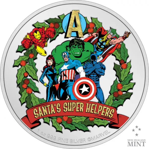 Vánoční pozdravy 2023 - Marvel, 1 oz stříbra