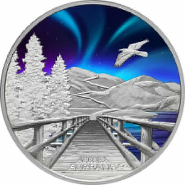 Severní polární záře 2023 (Aurora Borealis), 1 oz stříbra