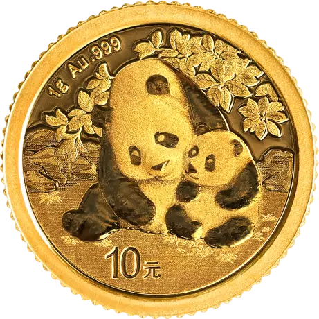 Zlatá mince Panda 1 g různé roky