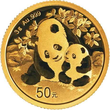 Zlatá mince Panda 3 g - různé roky