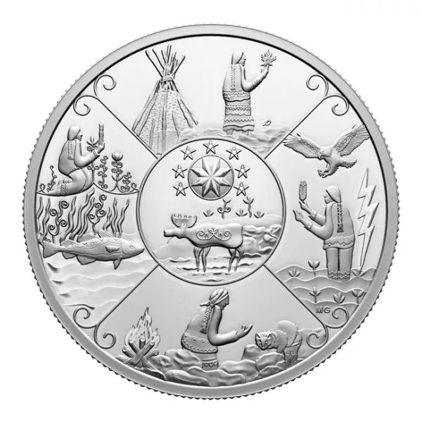 Příběh stvoření MiKmaq, 1 oz stříbra