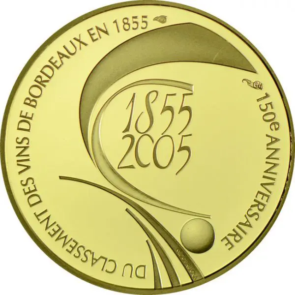 Vína z Bordeaux, 1/4 oz zlata, rok 2005