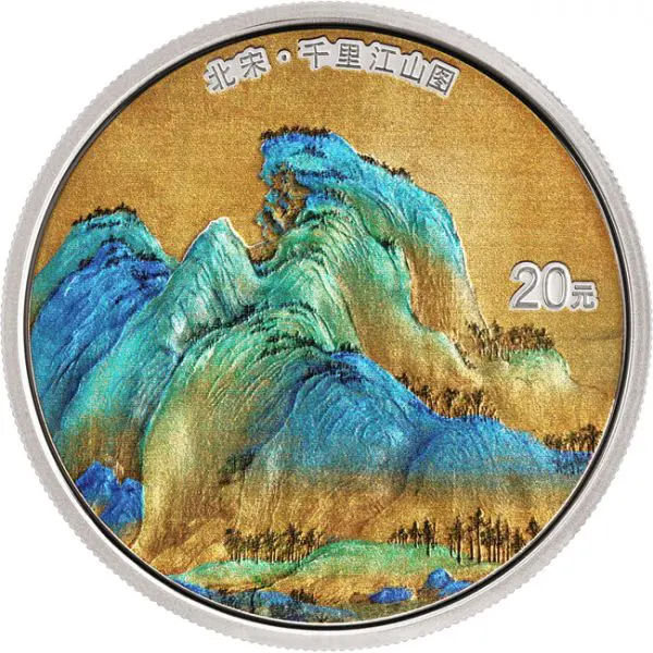 Slavné čínské malby - sada v etuji, stříbro 180 g