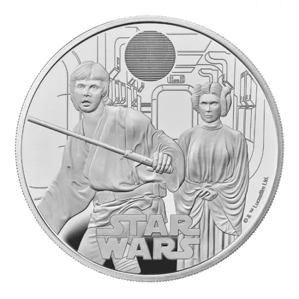 Luke Skywalker a princezna Leia 2023, 1 oz stříbra v etuji