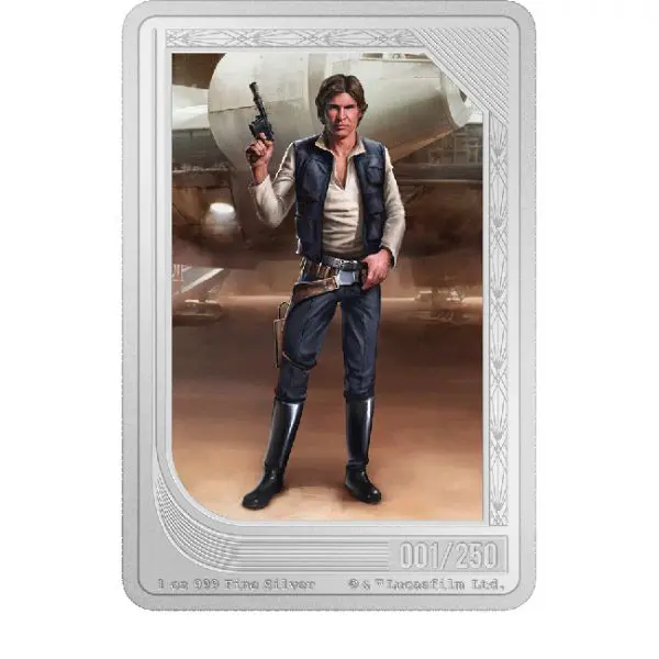 Han Solo 2023 obdélníková mince, 1 oz stříbra