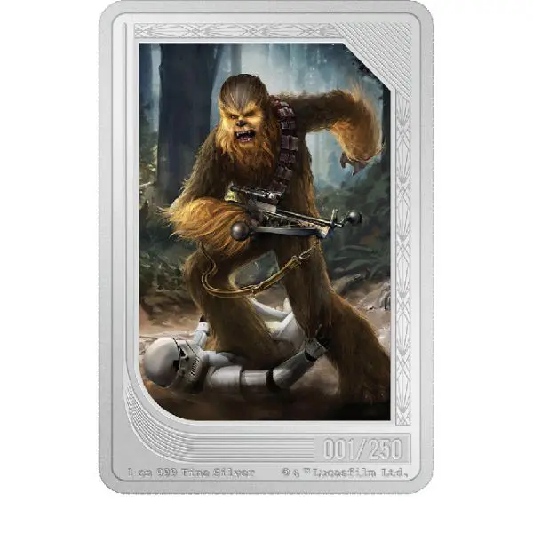 Chewbacca 2023 - obdélníková mince, 1 oz stříbra