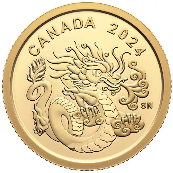 Drak duch 2024, zlatá mince