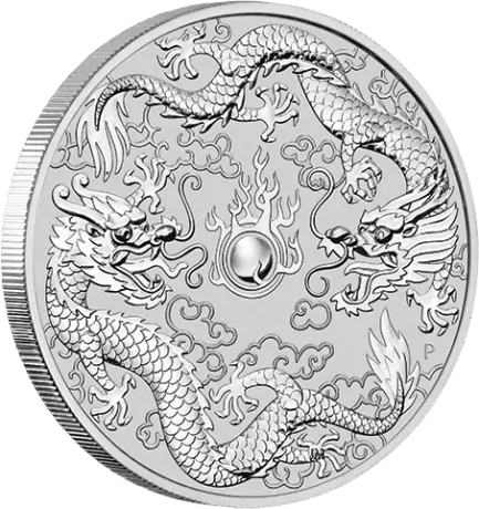 Stříbrná mince Dvojitý drak, 1 oz 