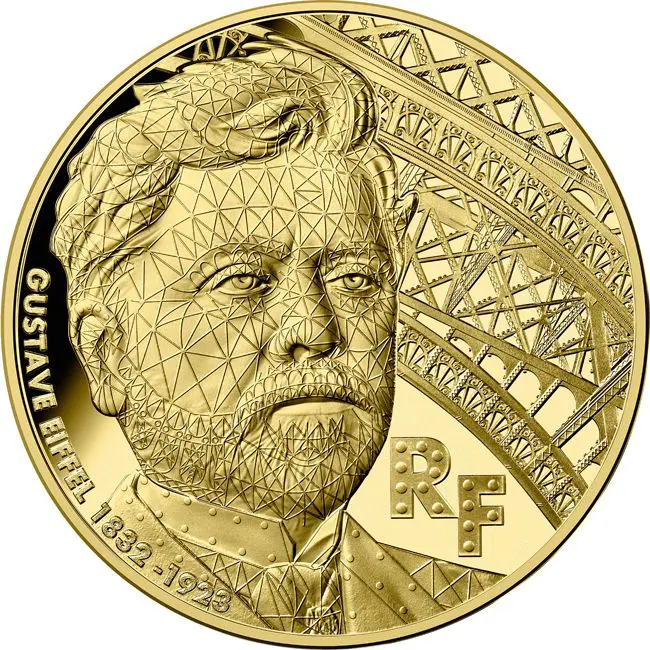 100. výročí úmrtí Gustava Eiffela, 1/4 oz  zlata