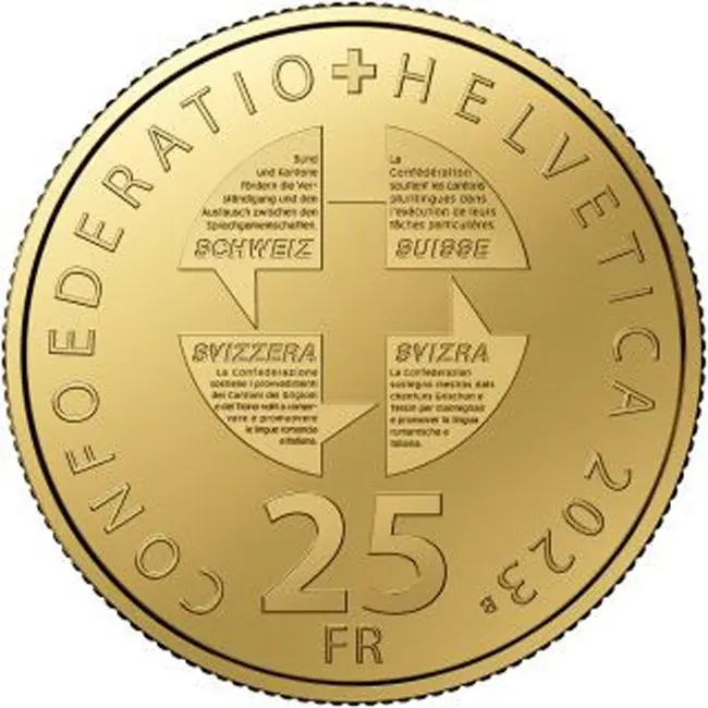 Švýcarská jazyková rozmanitost, zlatá mince