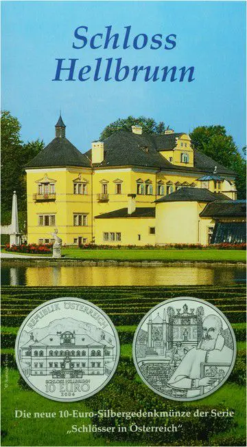 Zámek Hellbrunn 2004, stříbrná mince v blistru
