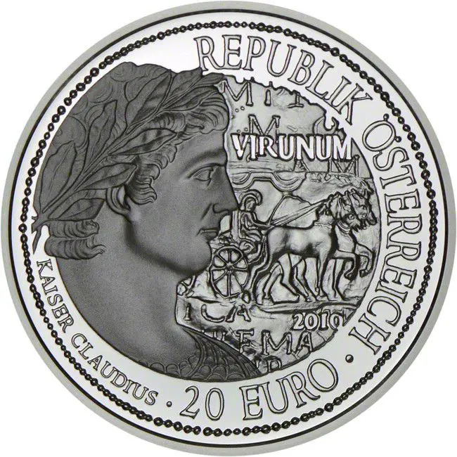 20 Euro Stříbrná mince Řím na Dunaji - Virunum PP
