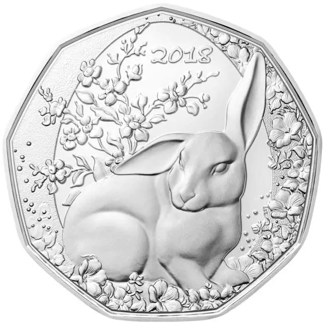 Velikonoční zajíček 2018, stříbrná mince 