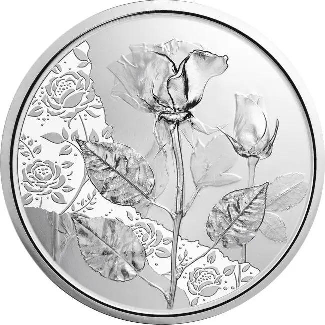Růže - série Řečí květin, stříbrná mince 