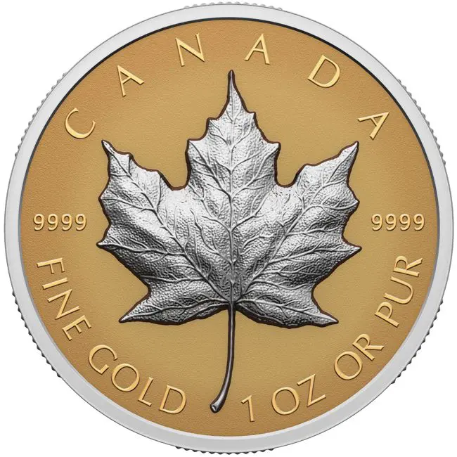 Maple Leaf 2023, ultra vysoký reliéf, zlatá mince