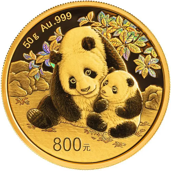 Panda 2024,  zlatá mince v etuji, 50 g