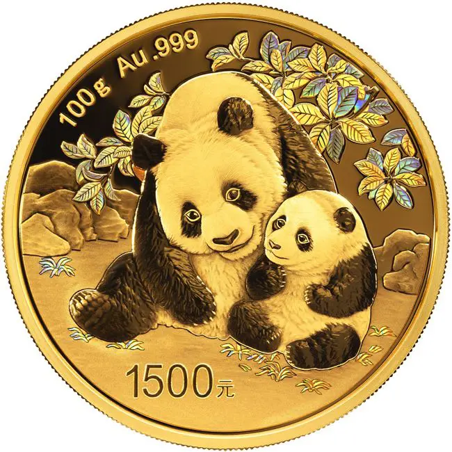 Panda 2024, zlatá mince v etuji, 100 g