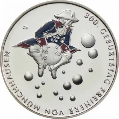 Baron Prášil, stříbrná mince v blistru
