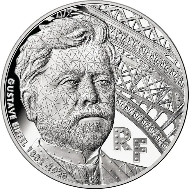 100. výročí úmrtí Gustava Eiffela,  2 oz stříbra