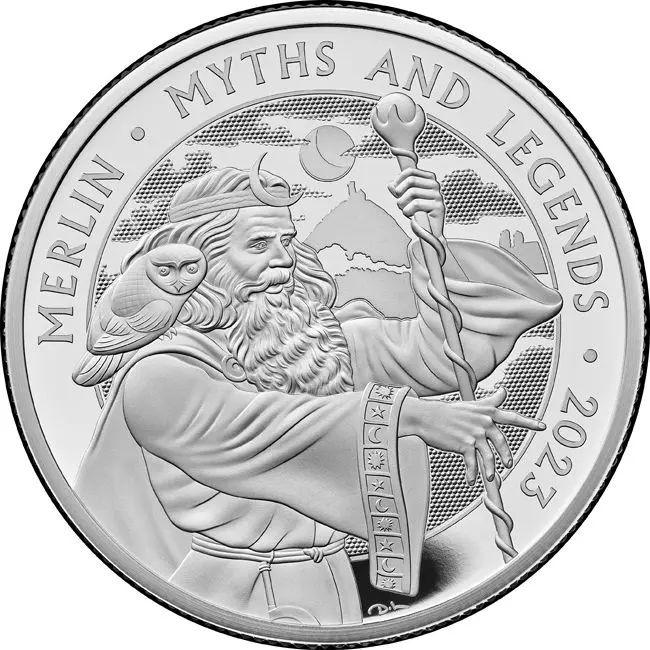 Merlin, stříbrná mince