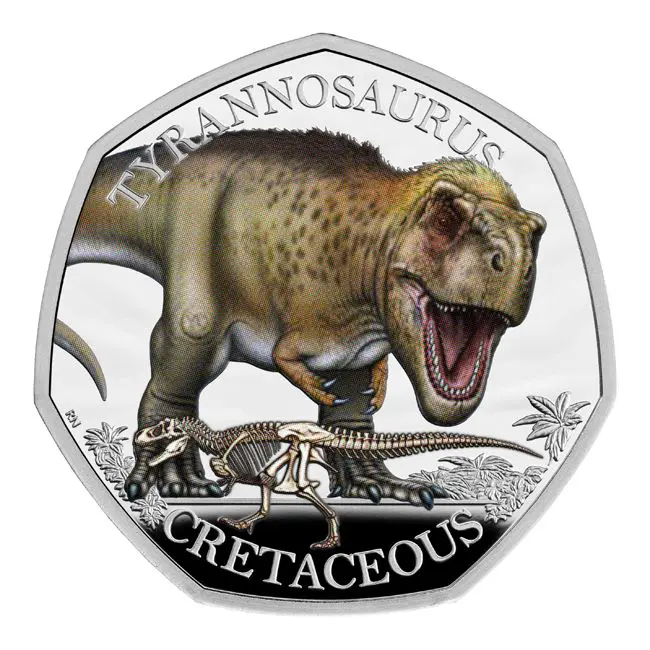Tyrannosaurus 2024 v barvě, 1/4 oz stříbra