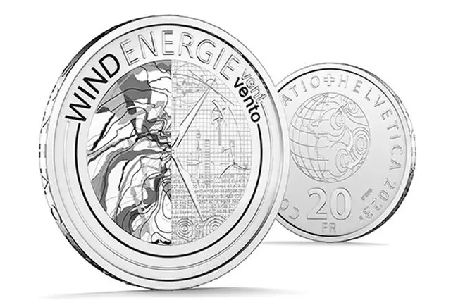 Větrná energie 2023, stříbrná mince v etuji
