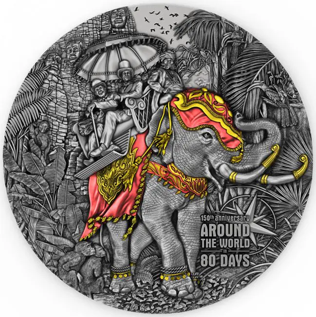150. výročí Cesty kolem světa za 80 dní, 3 oz stříbra