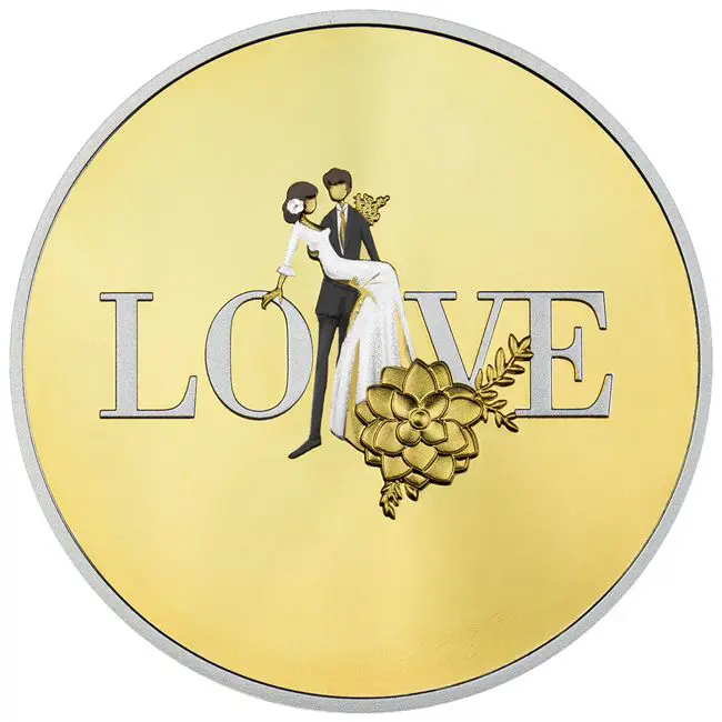 Svatební mince. Láska 2024, 17 g stříbra
