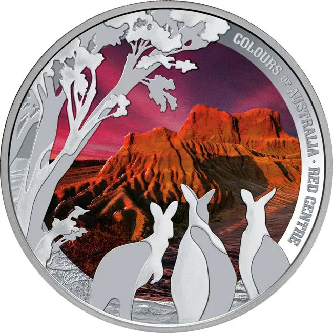 Střední Austrálie (Red Centre) ze série Barvy Austrálie, 1 oz stříbra