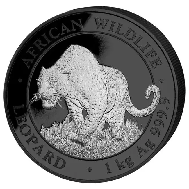 Leopard černý Premium, 1 kg stříbra