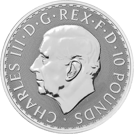 Stříbrná mince Britannia Charles III 2024, 10 oz