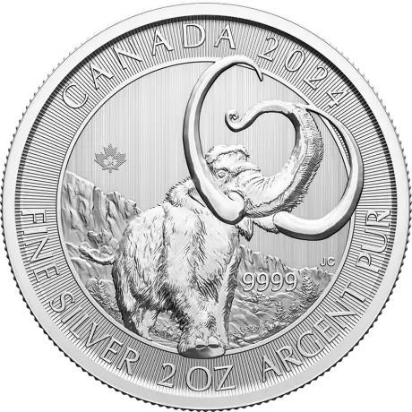 Stříbrná mince 2 oz Doba ledová - vlnitý mamut 2024