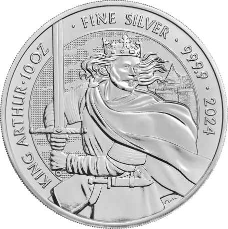 Stříbrná mince Král Artuš 2024 (série Mýty a legendy), 10 oz 