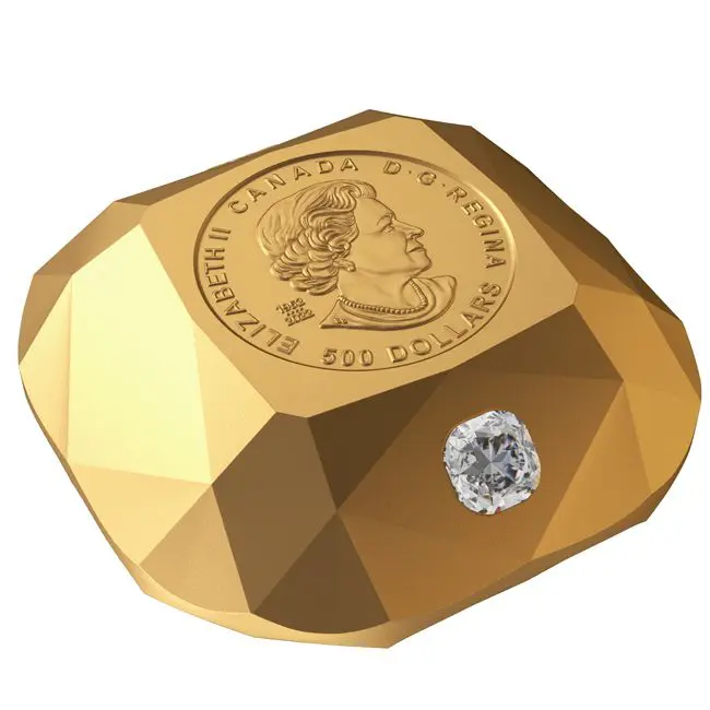 De Beers Ideální polštářkový diamant - zlatý