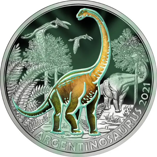 Stříbrná mince Argentinosaurus Huinculensis  