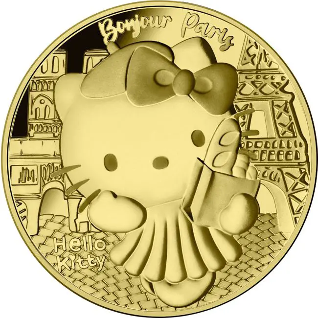 Zlatá mince 50 let Hello Kitty - 1/4 oz 