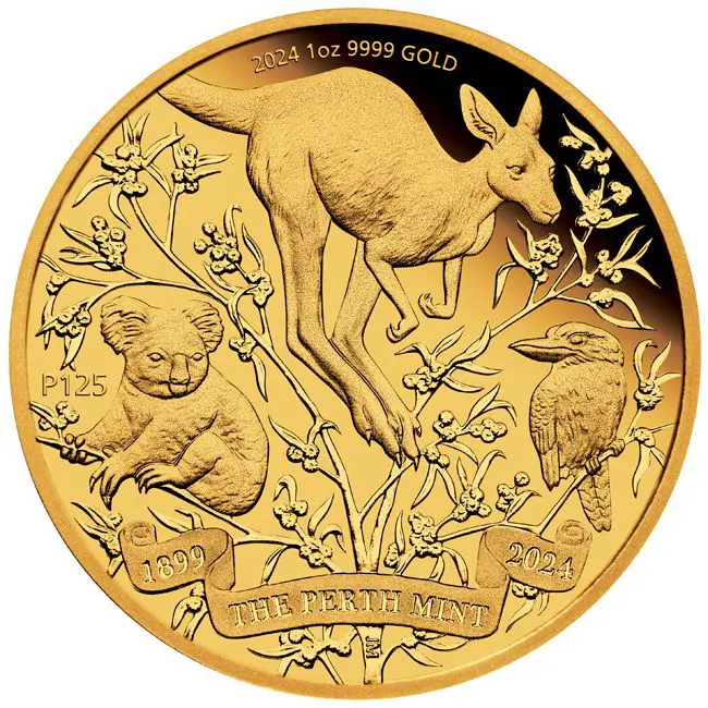 Perth Mint - 125. výročí; 1 oz zlata