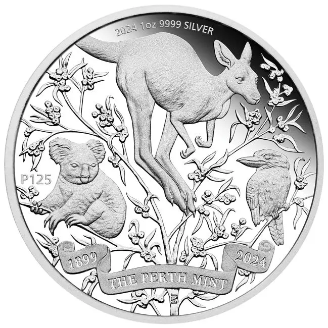 Perth Mint - 125. výročí; 1 oz stříbra