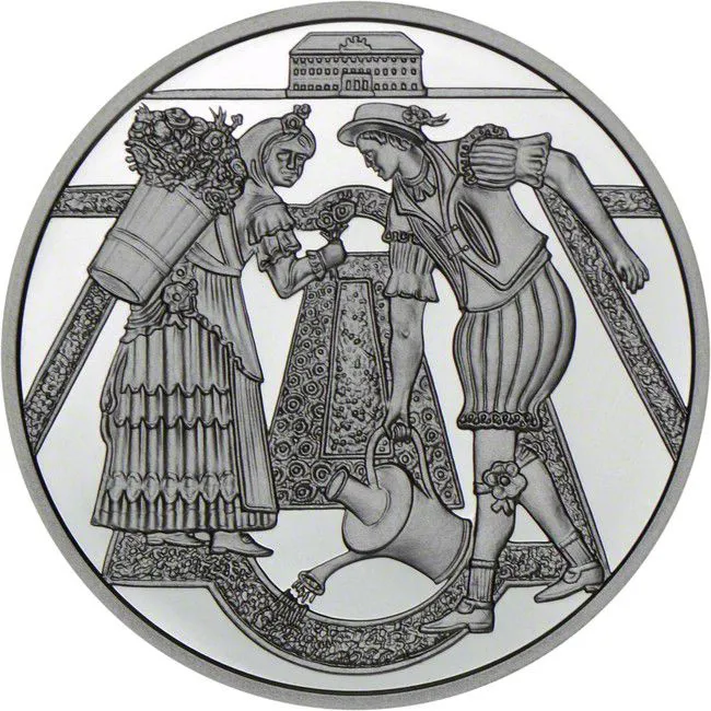 Hradní nádvoří, stříbrná mince