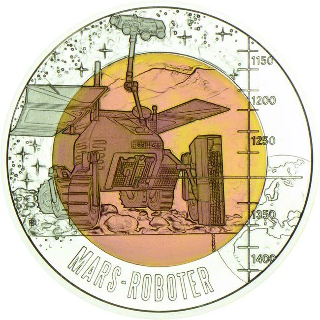 Robotika, stříbrná / niobová mince
