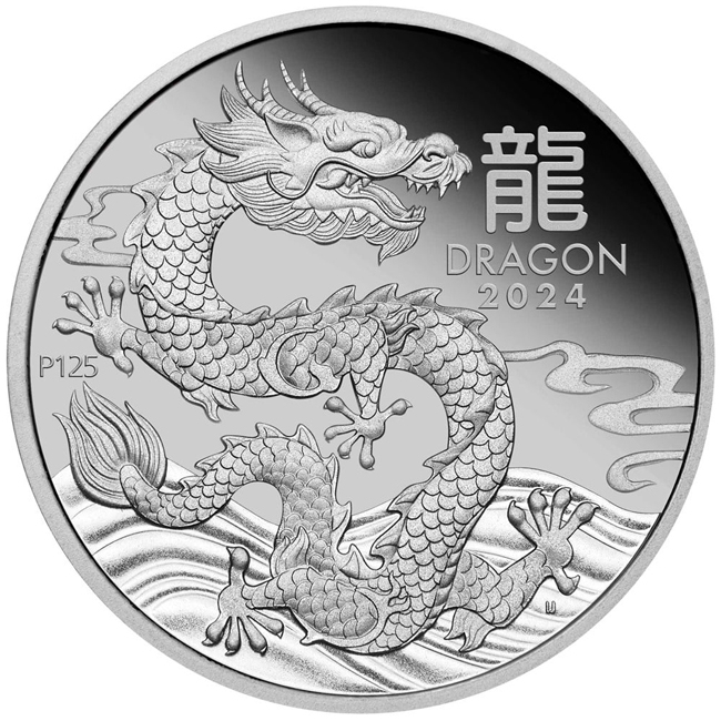 Platinová mince Rok Draka 2024 Lunární serie III v etuji, 1 oz