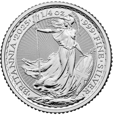 Stříbrná mince Britannia Charles III 2025, 1/4 oz