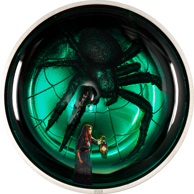 Arachnofobie, stříbrná mince 2 oz